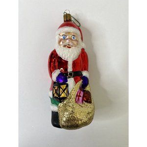Czech Blown Glass Christmas Ornament Santa Holiday Presents‎ Vintage